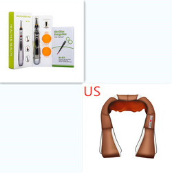 style: Brown 6keys set, Model: US plug - Laser Acupuncture and Moxibustion Pen Massage Rod