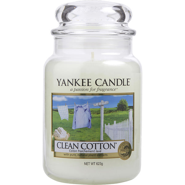 YANKEE CANDLE by Yankee Candle (UNISEX) - CLEAN COTTON SCENTED LARGE JAR 22 OZ