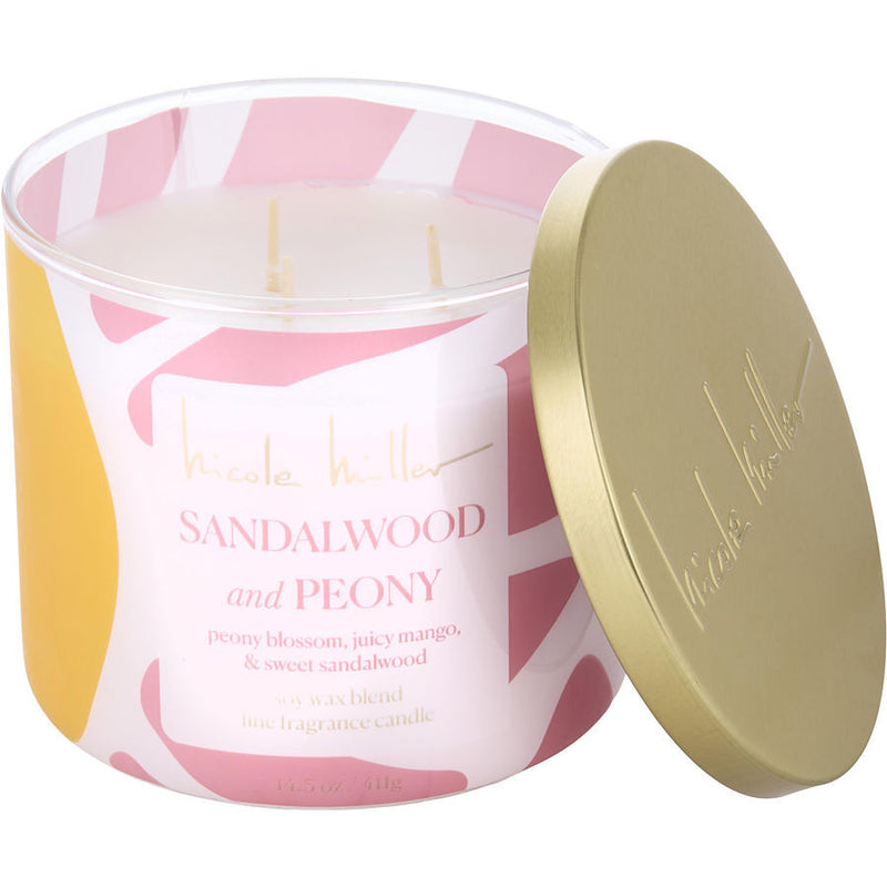 NICOLE MILLER SANDALWOOD & PEONY by Nicole Miller (UNISEX) - SOY WAX BLEND CANDLE 14.5 OZ