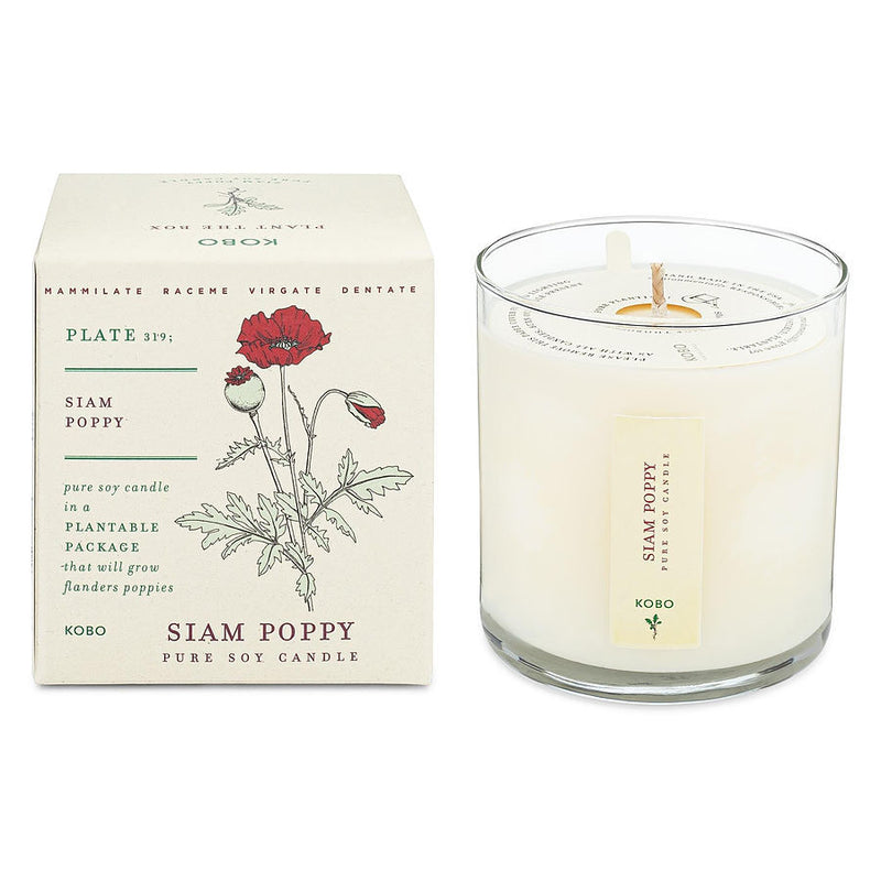 KOBO SIAM POPPY by Kobo (UNISEX) - PLANT THE BOX PURE SOY CANDLE 9 OZ