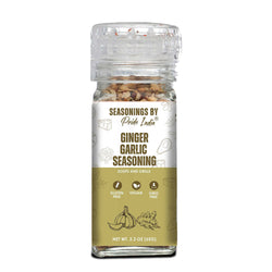 Pride of India Ginger Garlic Seasoning 2.3 oz (65 gm) w/ Convenient Grinder Cap Spicy Savory Taste | For Cooking, Marinating Stir-Frying Roasting Baking | Vegan Gluten Free