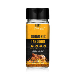 Pride of India Turmeric Tandoori Rub 2.3 oz (65 gm) w/ Convenient Dual Sifter Cap Bold Smoky Golden Flavor| Used for Marinating Seasoning Flavoring Spicing | Vegan and Gluten Free