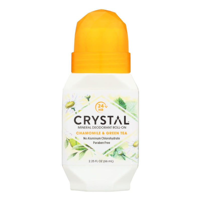 Crystal Essence Mineral Deodorant Roll-on Chamomile And Green Tea - 2.25 Fl Oz