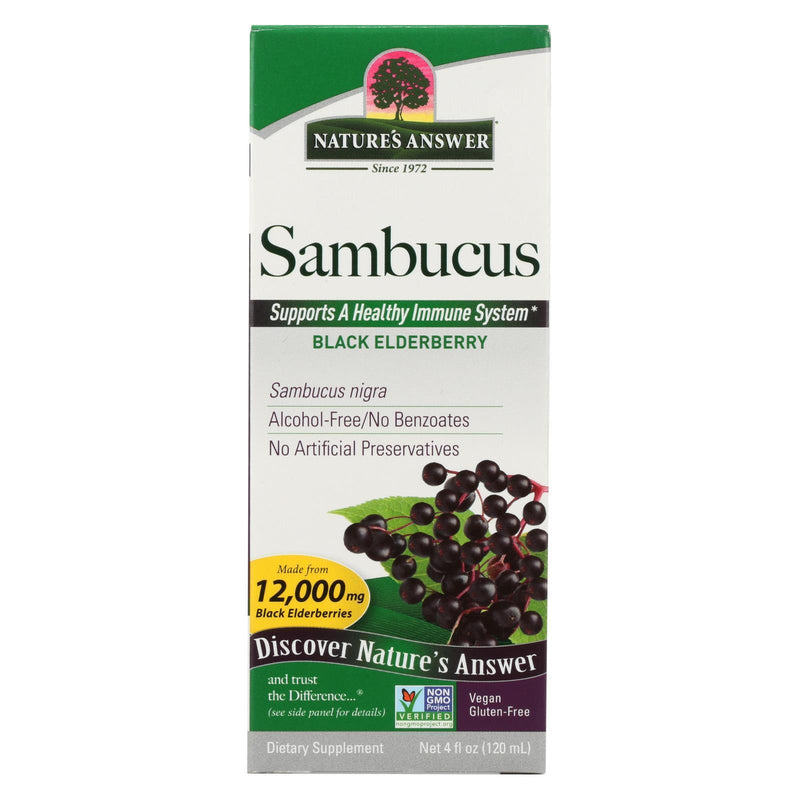 Nature's Answer - Sambucus Nigra Black Elder Berry Extract - 4 Fl Oz