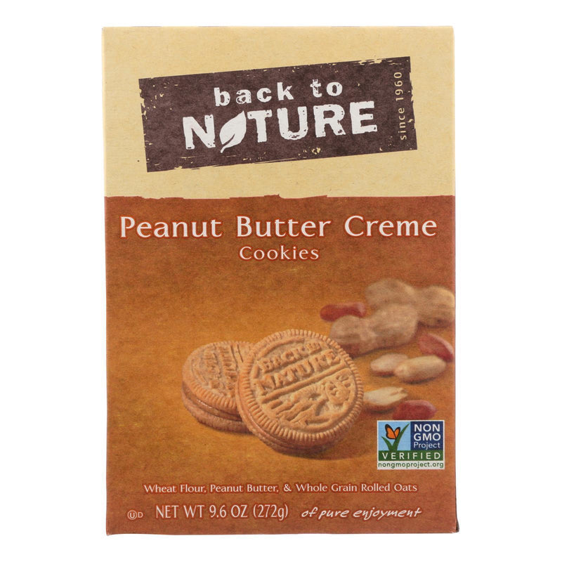 Back To Nature Creme Cookies - Peanut Butter - Case Of 6 - 9.6 Oz.