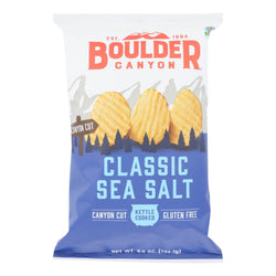 Boulder Canyon - Kettle Cooked Canyon Cut Potato Chips -natural - Case Of 12 - 6.5 Oz