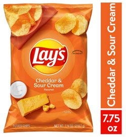 Lay's Potato Chips; Cheddar & Sour Cream Flavor; 7.75 oz Bag