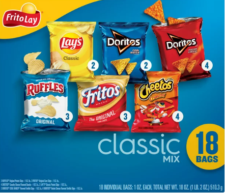 Frito-Lay Snacks Classic Mix Variety Pack; 1 oz; 18 Count (Assortment May Vary)