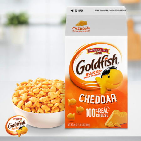 Goldfish Cheddar Cheese Crackers; Baked Snack Crackers; 30 oz Carton