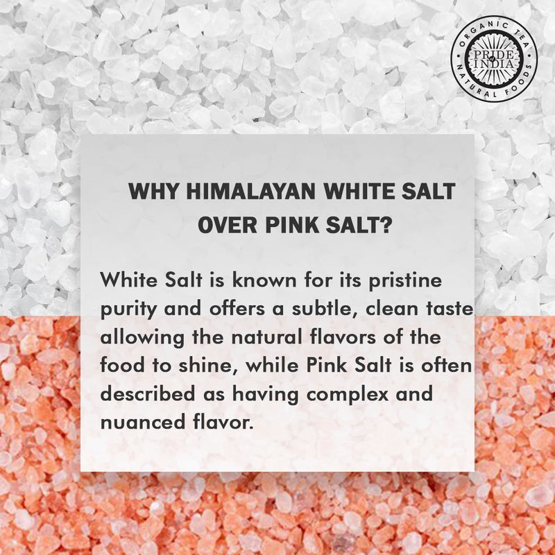 Himalayan White Salt by Pride Of India - 2.2Lbs - Rarest & Enriched W/84+ Natural Minerals- Low Sodium- Mineral Rich Nutrition and Enhanced Taste- Healthier Table Salt Substitute