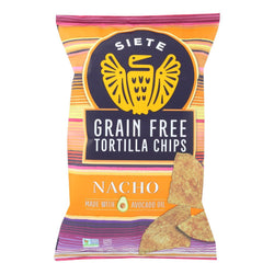 Siete Tortilla Chip - Nacho - Case Of 12 - 5 Oz