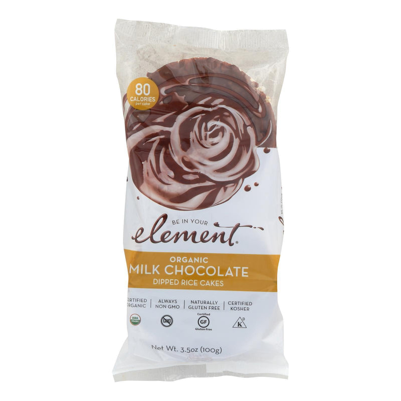 Element Organic Dipped Rice Cakes - Milk Chocolate - Case Of 6 - 3.5 Oz