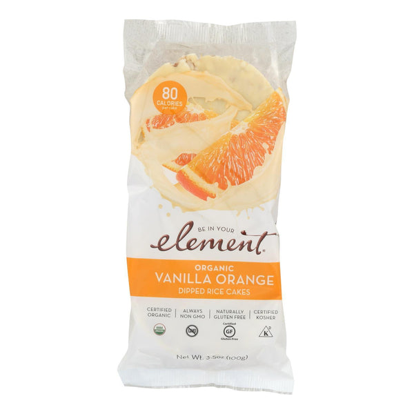 Element Organic Dipped Rice Cakes - Vanilla Orange - Case Of 6 - 3.5 Oz