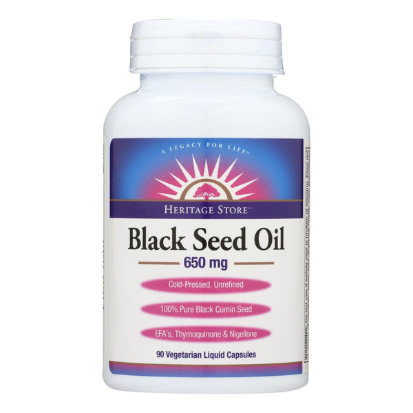 Heritage Store Black Seed Oil Dietary Supplement - 1 Each - 90 Vcap