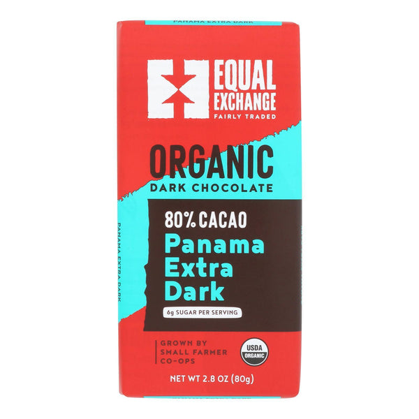 Equal Exchange Organic Dark Chocolate Bar - Panama Extra - Case Of 12 - 2.8 Oz.