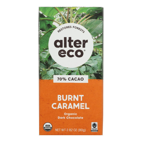 Alter Eco Americas Organic Chocolate Bar - Dark Salted Burnt Caramel - 2.82 Oz Bars - Case Of 12