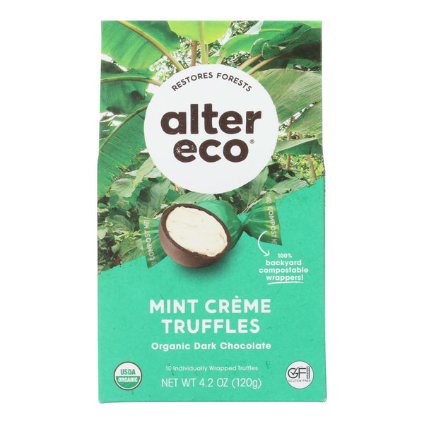 Alter Eco Americas Dark Chocolate Truffles - Mint Creme - Case Of 8 - 4.2 Oz.