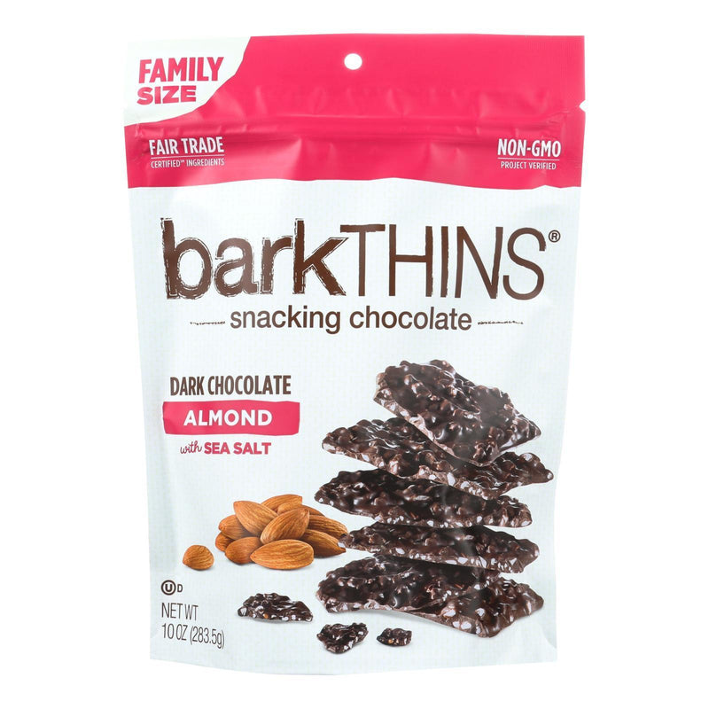 Bark Thins Snacking Dark Chocolate - Almond With Sea Salt - Case Of 9 - 10 Oz.