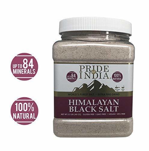 Himalayan Black Salt Extra-Fine Grind Powder 2.2 Lbs - Rarest & Enriched W/84+ Natural Minerals- Low Sodium- Mineral Rich Nutrition and Enhanced Taste- Healthier Table Salt Substitute