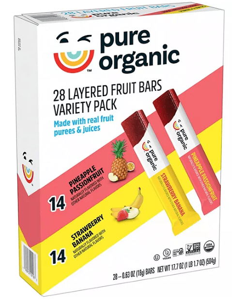 Pure Organic Variety Pack Layered Fruit Bars, 0.63 oz., 28 pk.