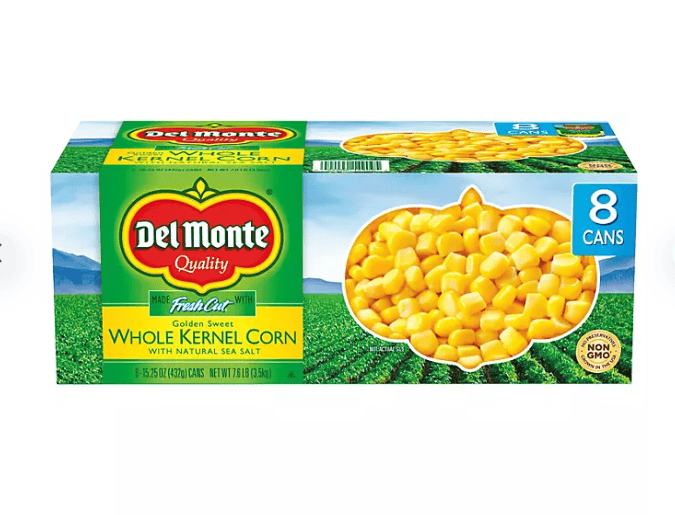 Del Monte Golden Sweet Whole Kernel Corn, 15.25oz., 8pk.