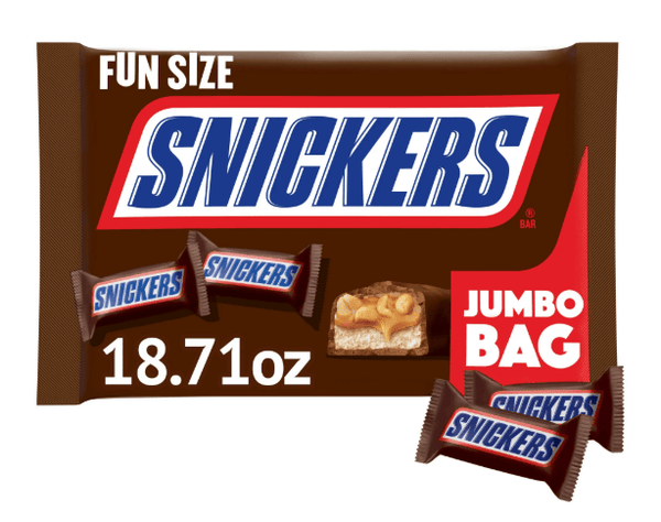 Snickers Fun Size Chocolate Bars, 18.71 oz Jumbo Candy Bag