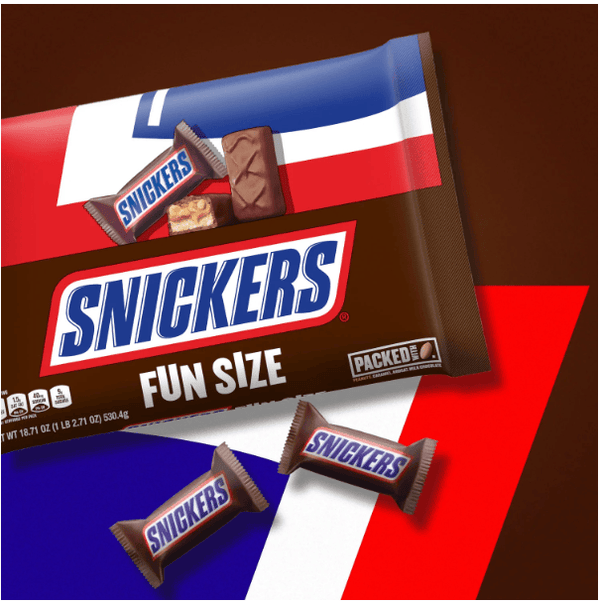 Snickers Fun Size Chocolate Bars, 18.71 oz Jumbo Candy Bag