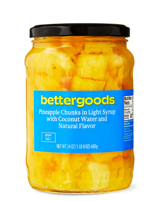 Bettergoods Pineapple Chunks in Light Syrup with Coconut Water and Natural Flavor, 24 oz (3 pack)