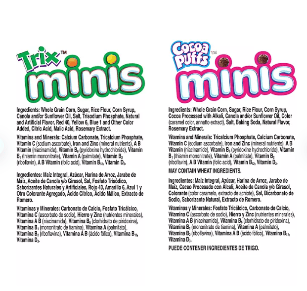 Minis Cereals, Cocoa Puffs and Trix, 41.2 oz.