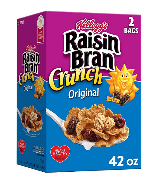 Kellogg's Original Raisin Bran Crunch Breakfast Cereal, 42 oz.