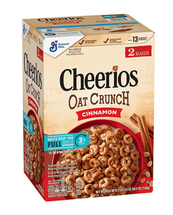 Cheerios Oat Crunch Cereal, Cinnamon, 59.5 oz.