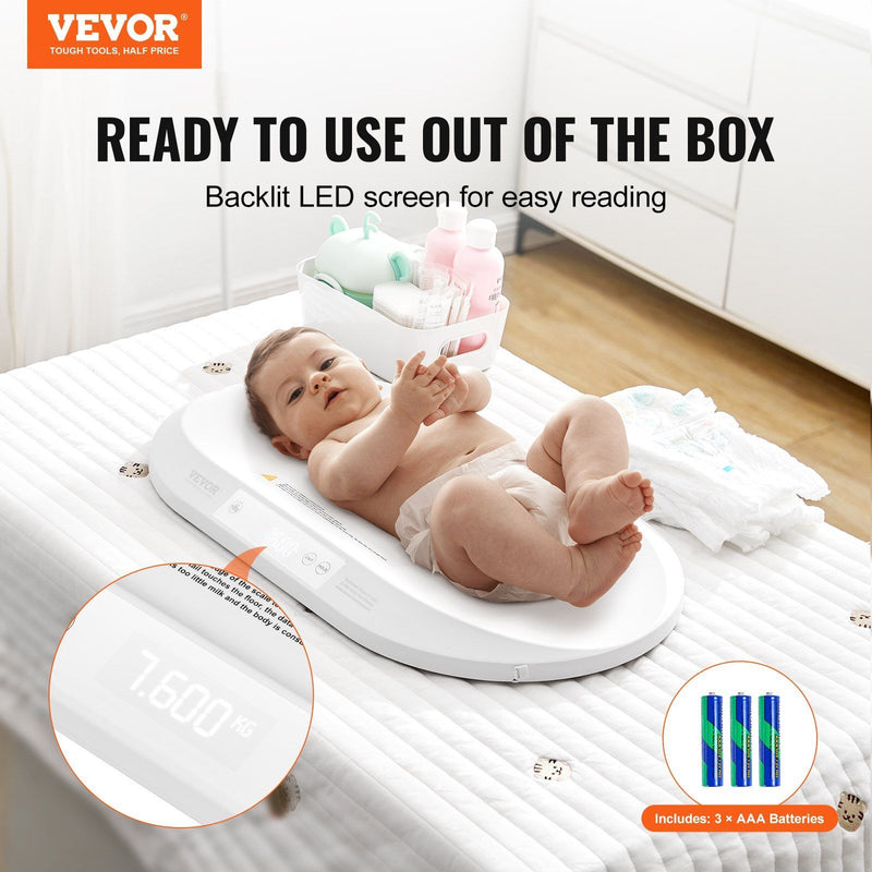 VEVOR Baby Scale Digital Infant Scale with Measuring Tape Hold & Tare Function