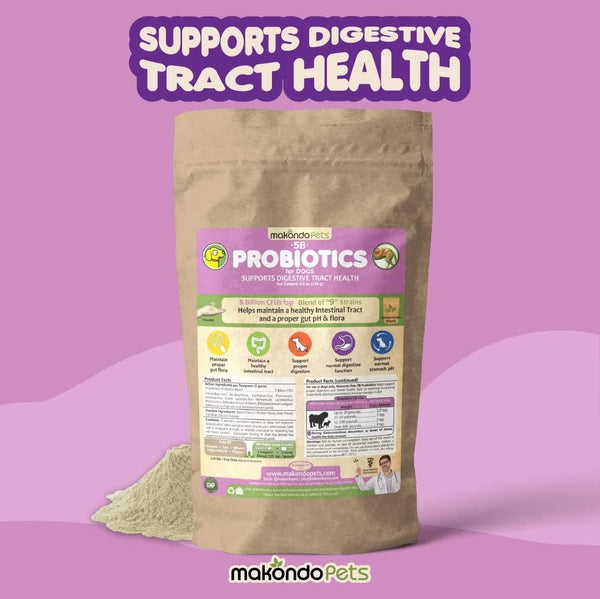 Probiotics for Dogs Puppies Extra Strength 9 Species 5 Billion CFU per Scoop of Dog Probiotics and Digestive Enzymes for Dogs Support Fiber for Dogs & Dog Allergy Relief Powder Probiotic for Dogs