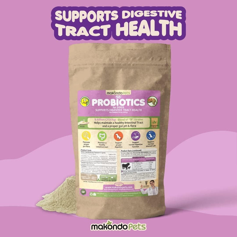 Probiotics for Dogs Puppies Extra Strength 9 Species 5 Billion CFU per Scoop of Dog Probiotics and Digestive Enzymes for Dogs Support Fiber for Dogs & Dog Allergy Relief Powder Probiotic for Dogs