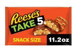 Reese's Take 5 Pretzel, Peanut and Chocolate Snack Size Candy, Bag 11.25 oz