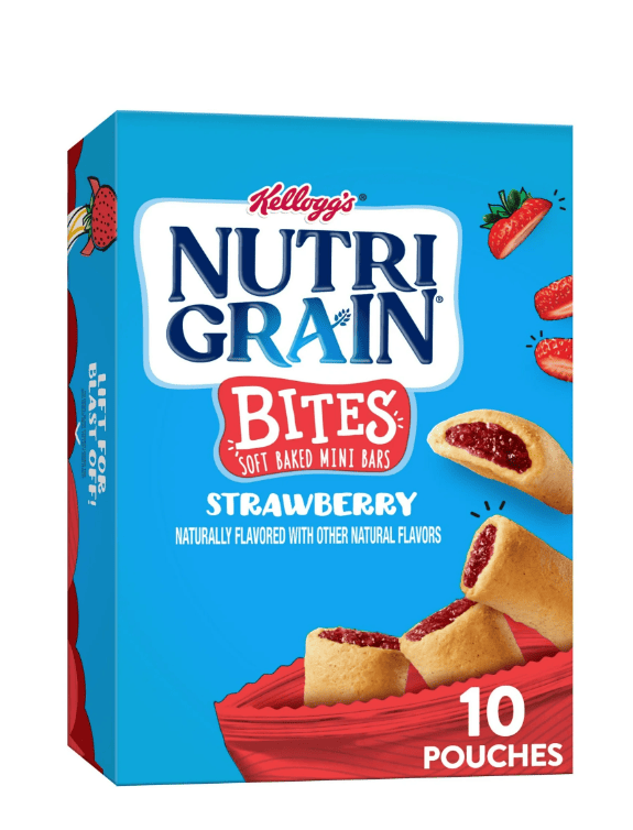 Kellogg's Nutri-Grain Bites Strawberry Chewy Soft Baked Mini Breakfast Bars, 13 oz, 10 Count