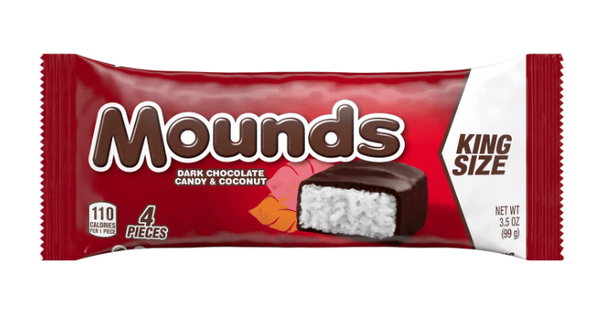 Mounds Coconut and Dark Chocolate King Size Candy, Bars 3.5 oz, 4 Pieces