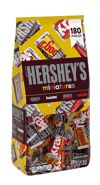 HERSHEY'S Miniatures Variety Pack Chocolate Candy, 180 pcs.