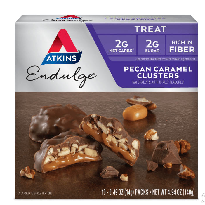 Atkins Endulge Treat, Pecan Caramel Clusters, Keto Friendly, 10 Ct