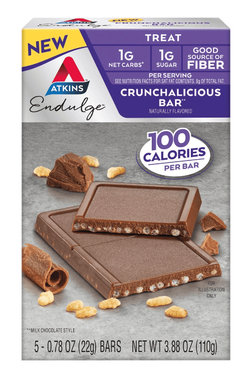 Atkins Endulge Treat, Crunchalicious Bar, Keto Friendly, 5 Count