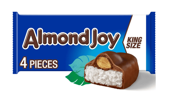 Almond Joy Coconut and Almond Chocolate King Size Candy, Bars 3.22 oz, 4 Pieces