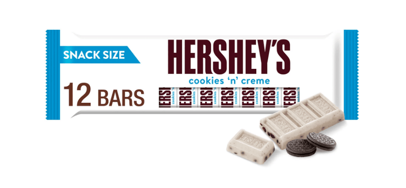 Hershey's Cookies 'n' Creme Snack Size Candy, Bars 0.45 oz, 12 Count