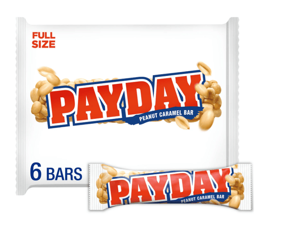 Payday Peanut Caramel Candy, Bars 1.85 oz, 6 Count