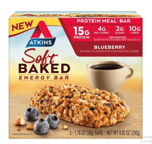 Atkins Protein-Rich Meal Bar, Soft Baked Blueberry Bar, Keto Friendly, 5 Ct