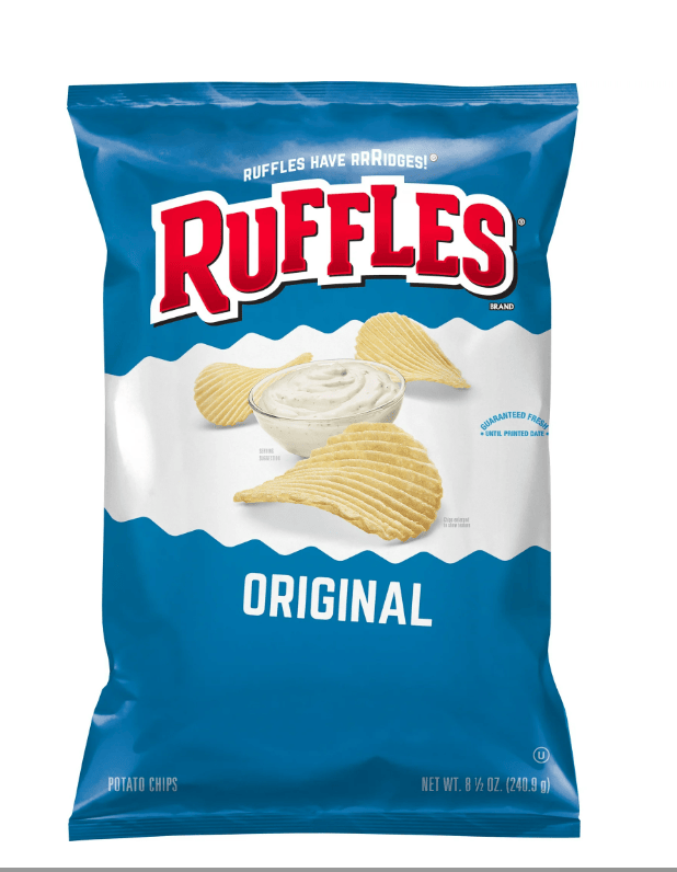 Ruffles Potato Chips Original Snack Chips, 8.5 Ounce Bag