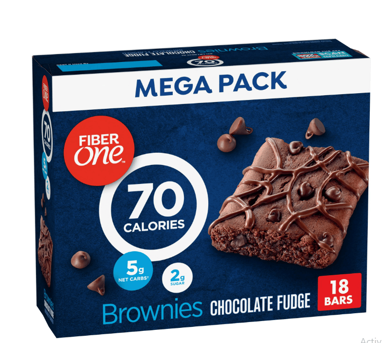 Fiber One 70 Calorie Brownies, Chocolate Fudge, Snack Bars, Mega Pack, 18 Bars, 16 oz