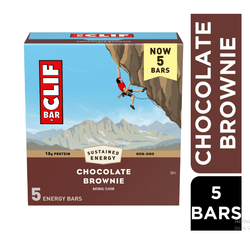 CLIF BAR - Chocolate Brownie Flavor - Made with Organic Oats - 10g Protein - Non-GMO - Plant Based - Energy Bars - 2.4 oz. (5 Pack)