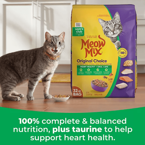 Meow Mix Original Choice Dry Cat Food, Heart Health & Oral Care Formula (32 lbs.)