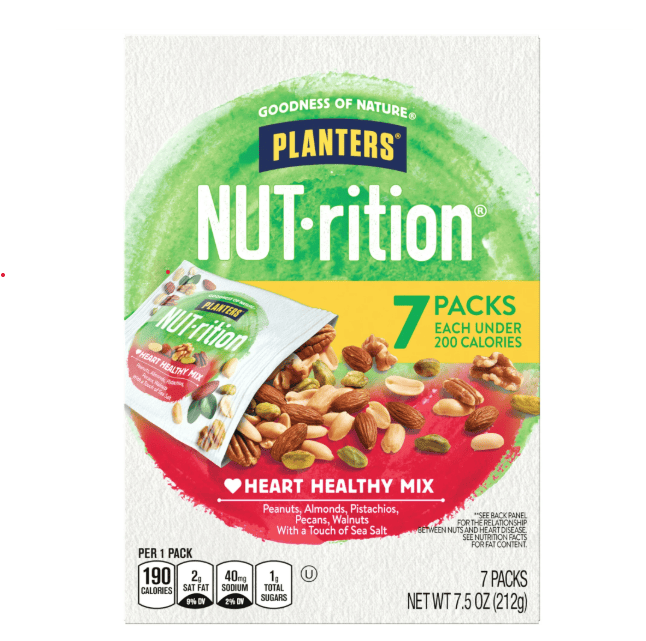 PLANTERS NUT-RITION Heart Healthy Nut Mix, Shelf Stable, 1 oz Plastic Package (7 Count)