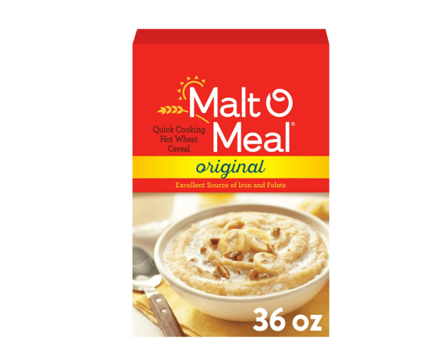 Malt O Meal Quick Cooking Hot Wheat Cereal, Original, Shelf-Stable, Hearty 36 oz Box